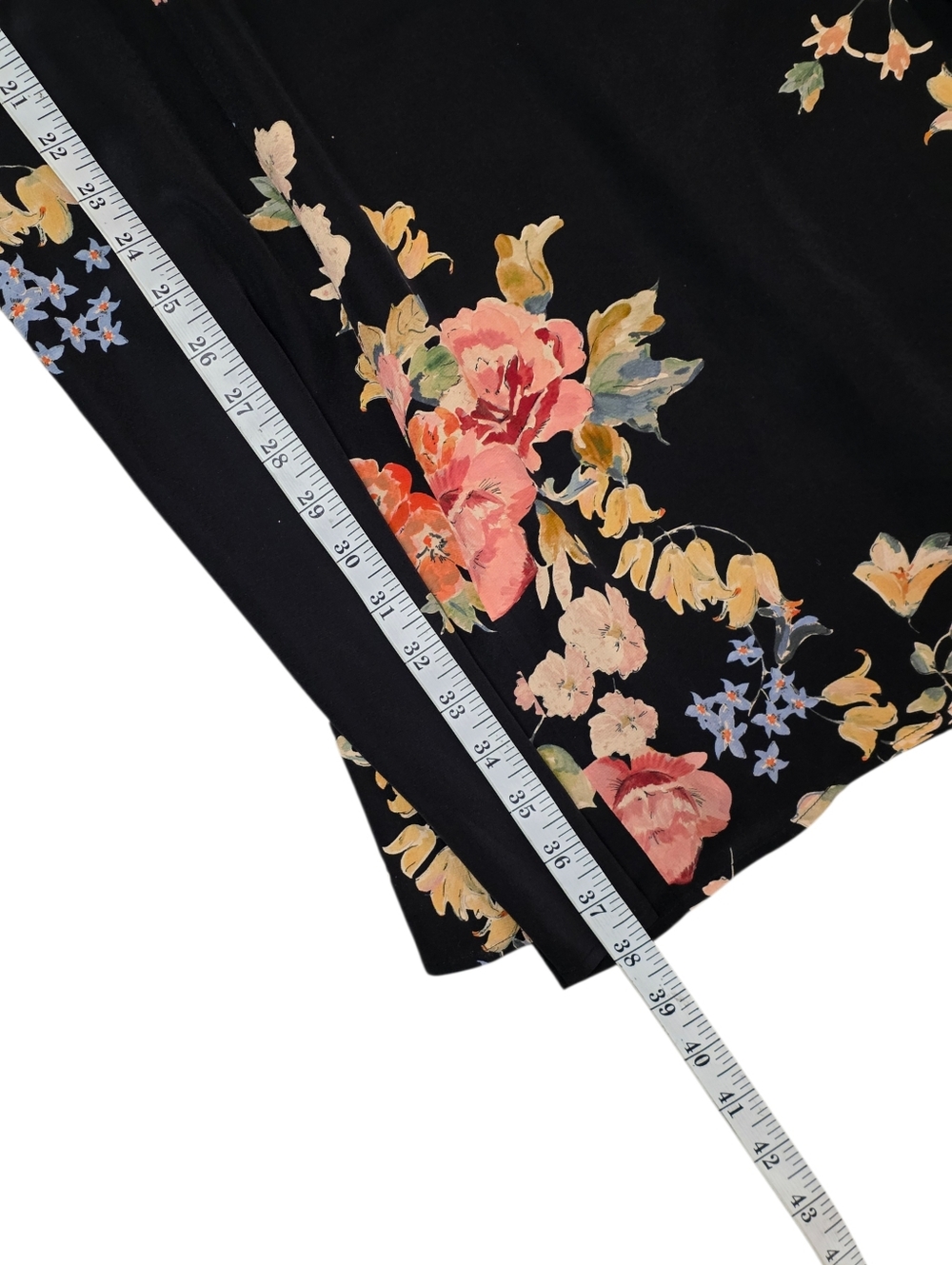 Sézane Dorotha Dress in Calvi Floral Black Pink Midi 100% Silk– Size EU 44/12 US - Picture 13 of 14